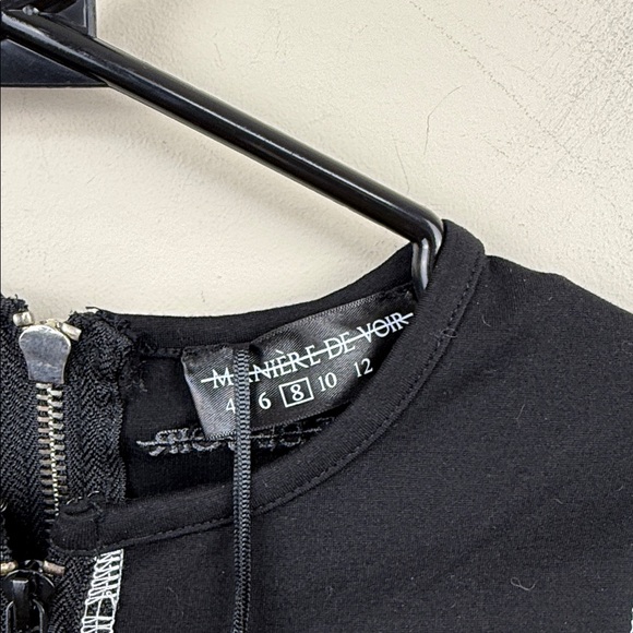 MANIERE DE VOIR Black and Gray Long Sleeve mini Dress us 4 - Picture 5 of 12